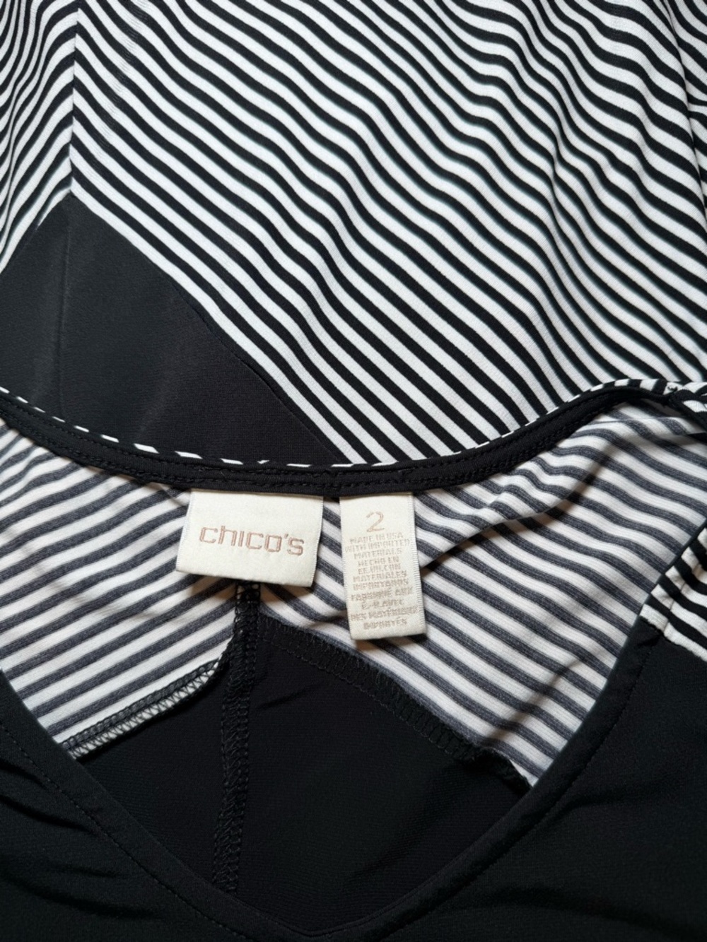 Chico's Black White Color block Sleeveless Maxi - Picture 4 of 5